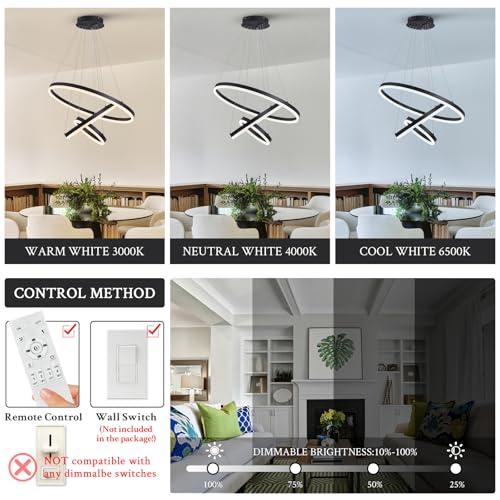 Modern Chandelier LED Dimmable LED Pendant Light for Dining Room Light Fixture