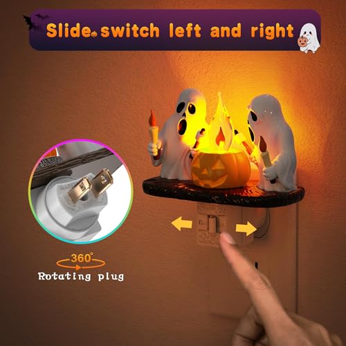 Halloween Night Light (Candle Ghost-Amber / 1 Pack)
