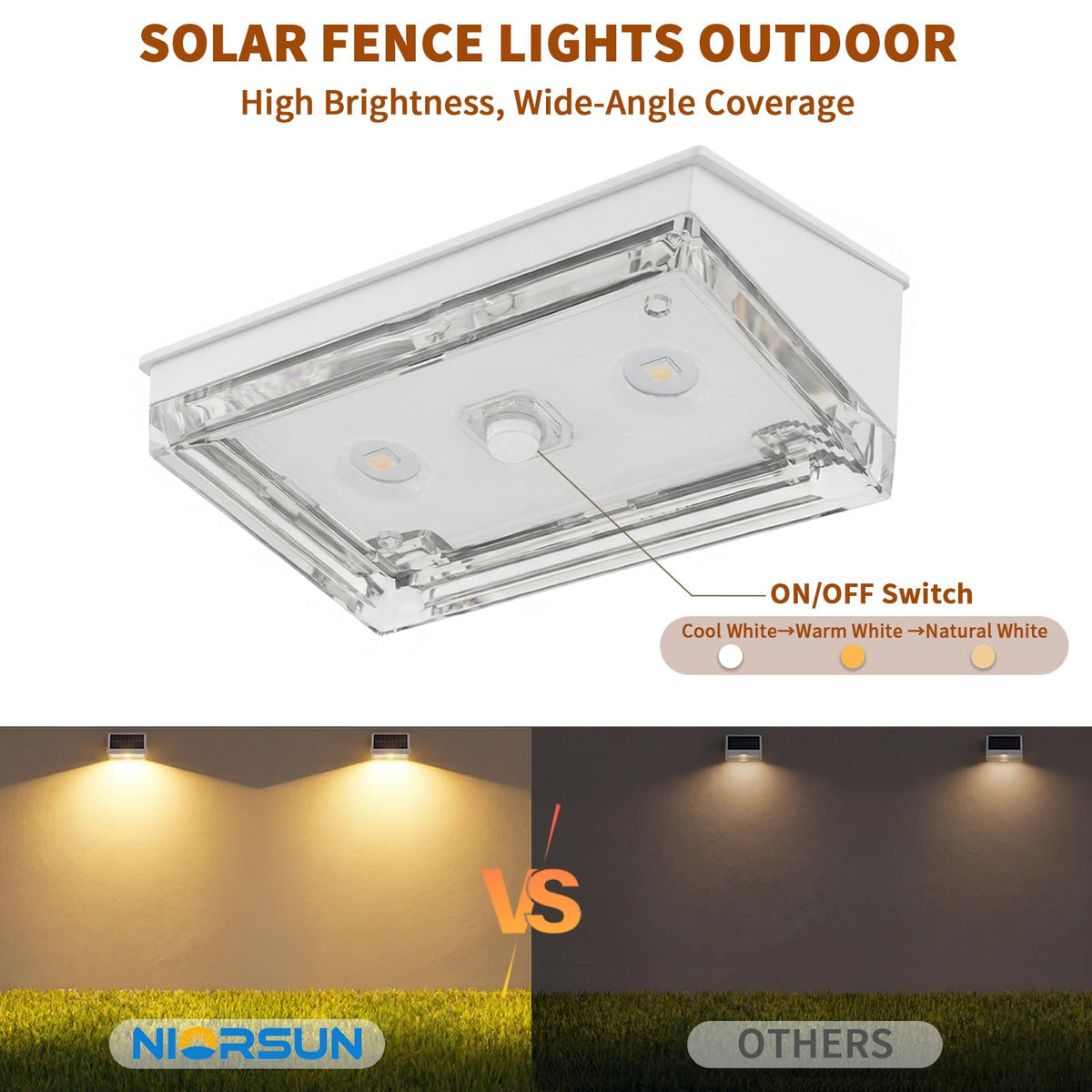 Solar Fence Lights 8 Pack (White / 8 Pack)