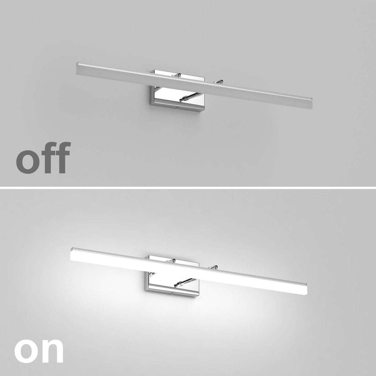 31.5 inch LED Vanity Lights Adjustable Bathroom Light Fixtures Bathroom Lighting Fixture Over Mirror Chrome Modern Vanity Lighting 5500K (Chrome / 31.5 in)