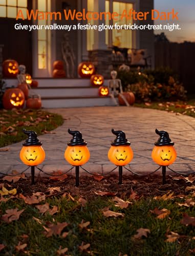 4PCS Pumpkin Pathway Marker Lights (New Pumpkin Pole)