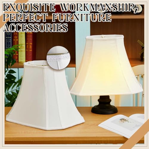 Set of 2 Bell Lamp Shade 6.25"x8" Top 11"x16" Bottom 12" High (6.25" x 8" Top 11" x 16" Bottom 12" High / White)
