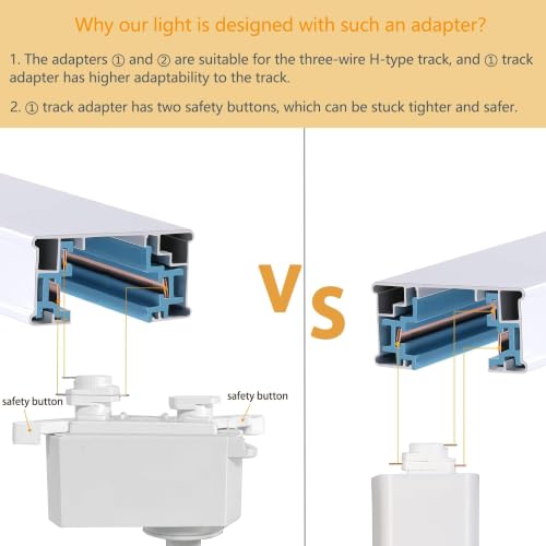 Plug in LED Track Lighting Kit H Type 4000K 2PCS 20W White (1.4FT Track Kit)