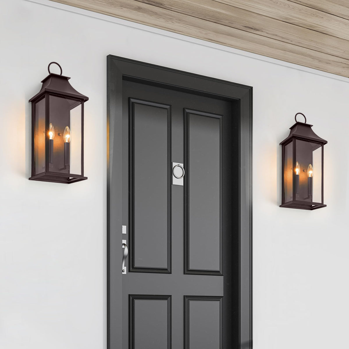 Dusk to Dawn Outdoor Wall Sconces 2 (Bronze / 20.6 inch)