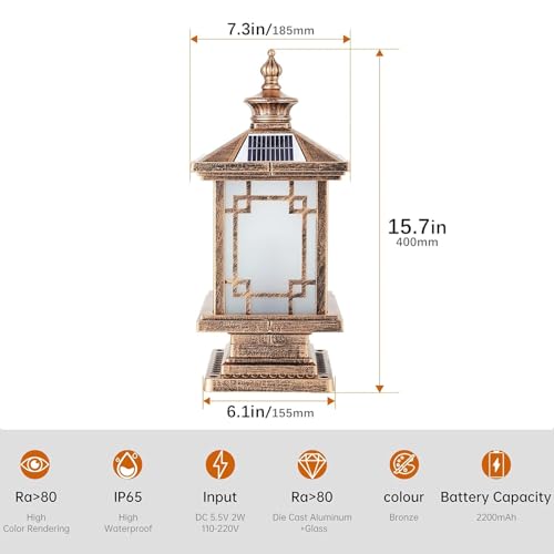 LED Solar Post Light Outdoor
