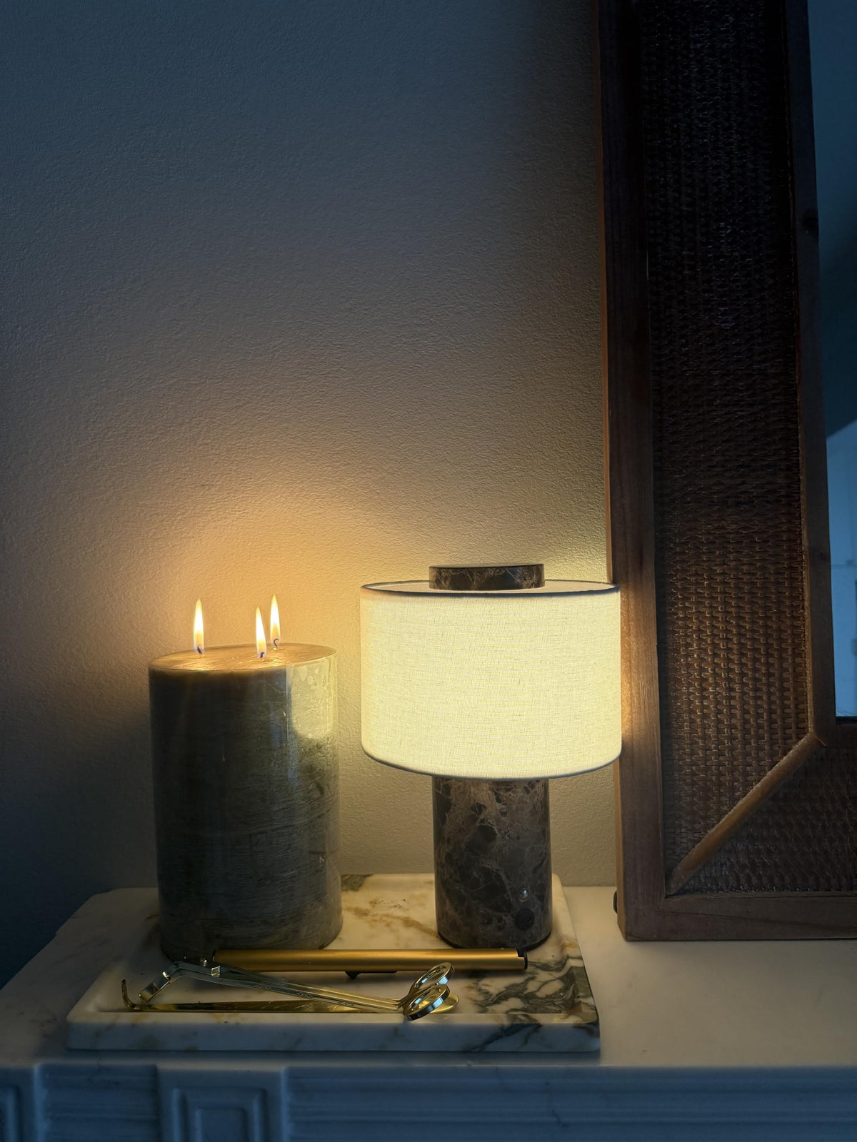 Marble Lamp Stone Table Lamps Collection (Plug-in Emperador Dark Lamp)