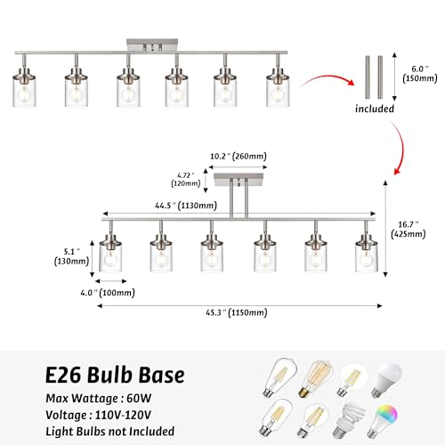 6 Light Directional Track Lighting Kit (Brushed Nickel / 6-Light)