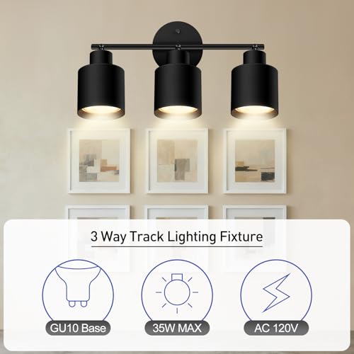 3 Light Led Track Lighting (3 light Black)