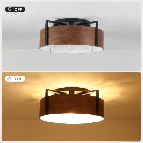 20'' Farmhouse Semi Flush Mount Ceiling Light (Brown / 20 INCH)