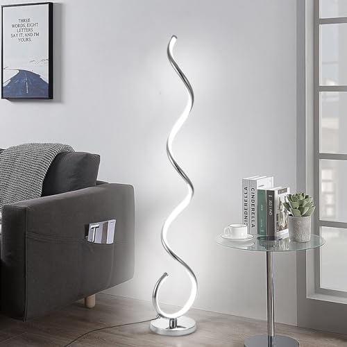 LED Modern Floor Lamp for Living Room (Silver)