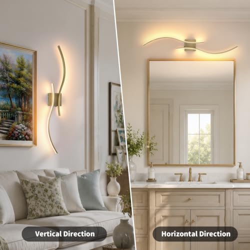 Battery Operated Wall Sconces Set of 2 (Brushed Bronze / 38.9 inch)