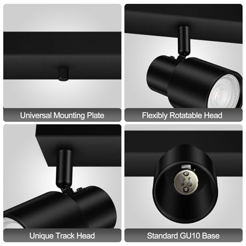 Plug in Track Lighting (Black / 23" 4-Light Track Lighting)