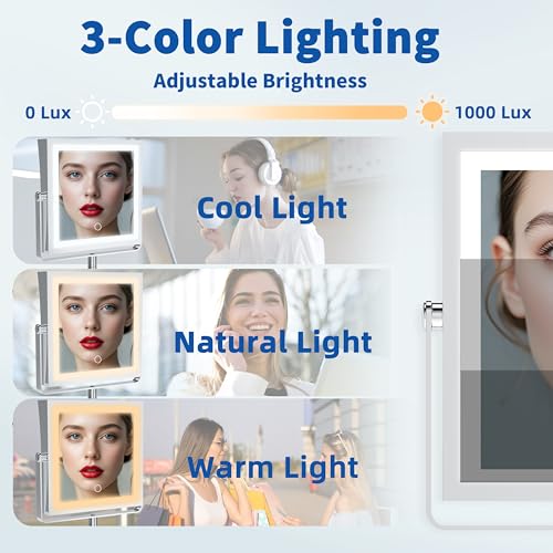 Wall Mounted Makeup Mirror with Lights 1X (Chrome)