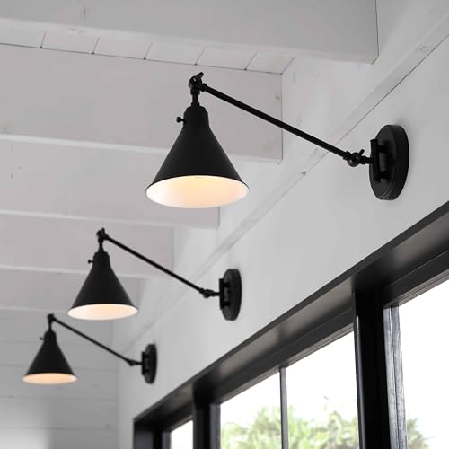 Arti Medium Swing Arm Single Light Wall Sconce (Black)