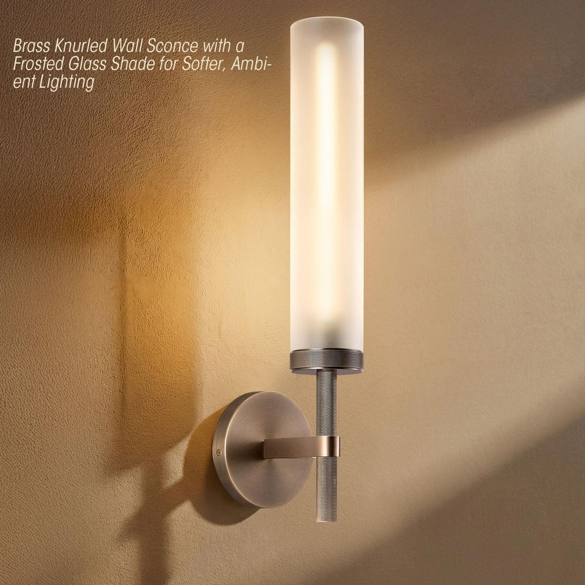 20" Knurled Aged Brass Bathroom Wall Sconces (20-In-Aged Brass-2Pc)