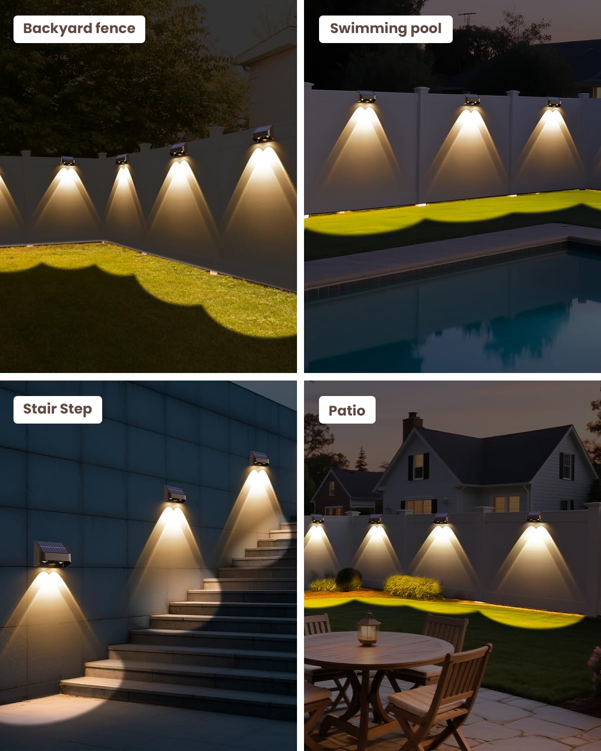 Brighter Solar Fence Lights (Brown / 8 Pack Solar Fence Lights)