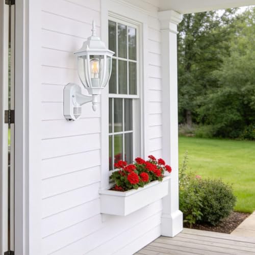 Porch Lights Outdoor Motion Sensor Wall Sconce Anti (White / Standard - 2 Pack)