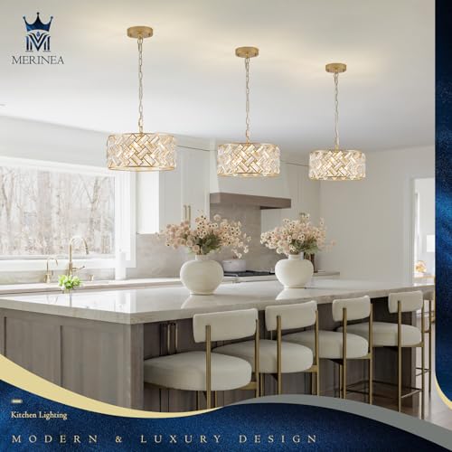 12" Gold Crystal Chandelier 4 (Drum Gold)