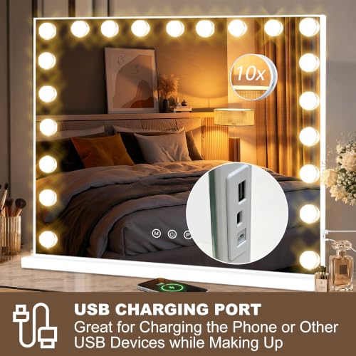 Vanity Mirror with Lights (White / 40"L x 30"W)