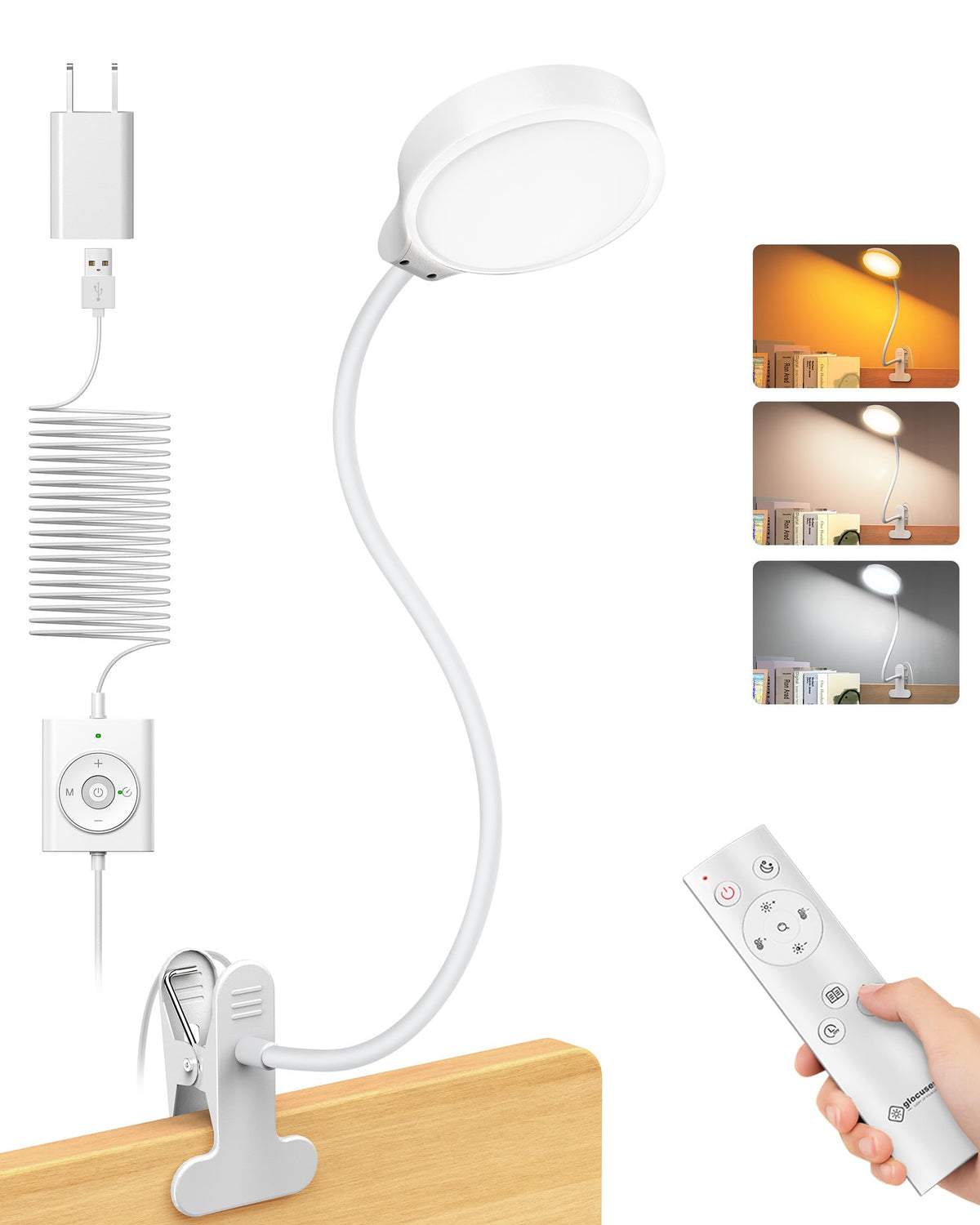 5W Desk Lamp with Remote (White with Remote)