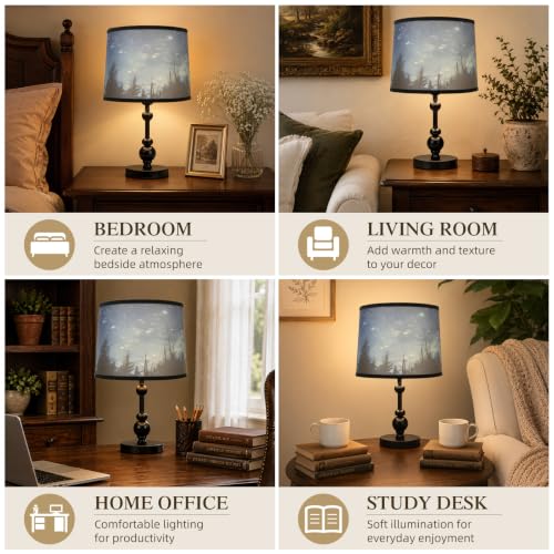 Drum Lamp Shades Set of 2 (Forests-Starry Sky-2)