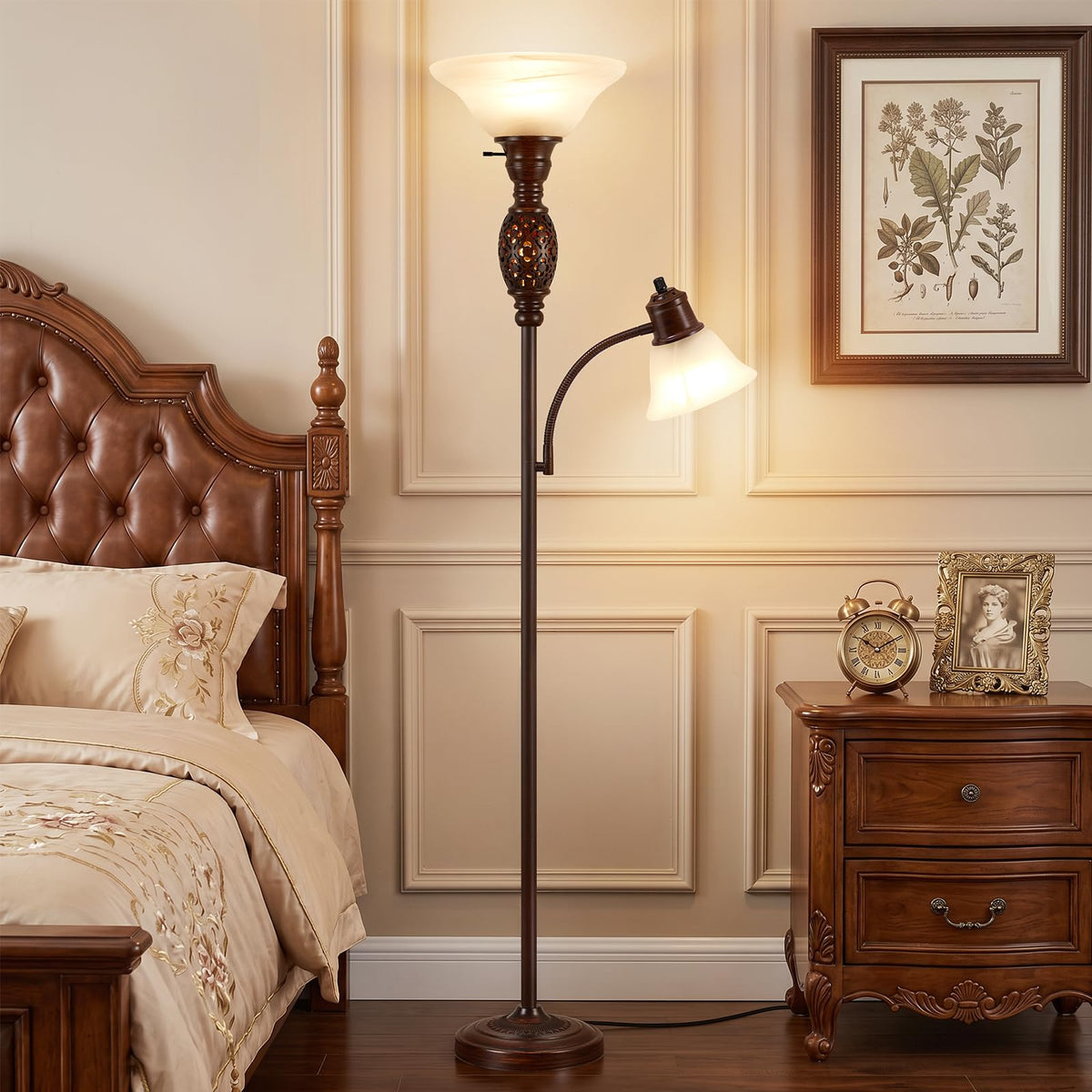 70" Floor Lamp with Night Light (Brown 2)