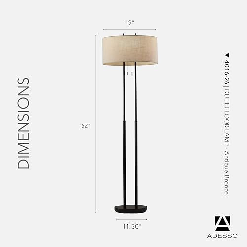 Duet Floor Lamp with Dual Pull Chains (Antique Bronze / Floor Lamp)