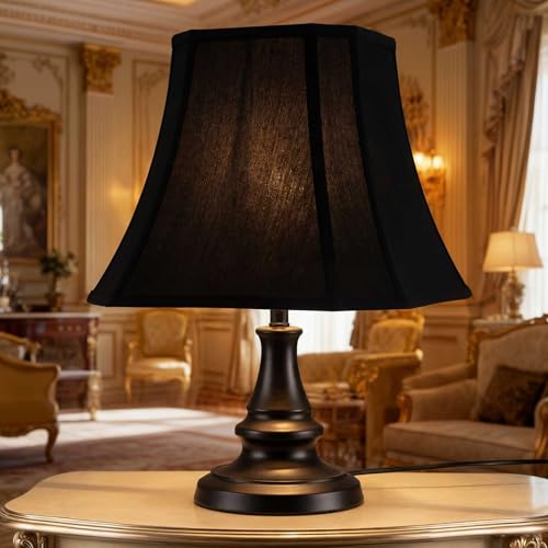 Set of 2 Bell Lamp Shade 7.5" Top x 12" Bottom x 10.25" High (7.5" Top x 12" Bottom x 10.25" High / Black)