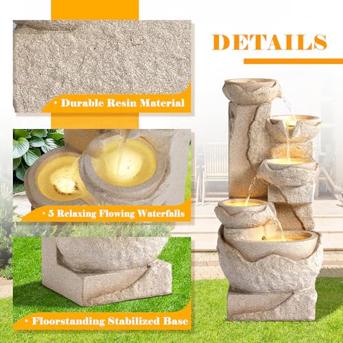 4 Tier Outdoor Indoor Water Feature Fountain
