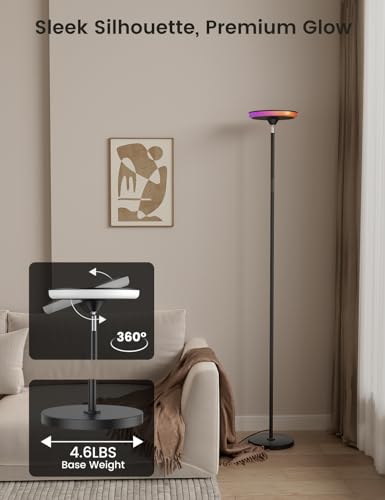 UFO Torchiere Floor Lamp (Black)