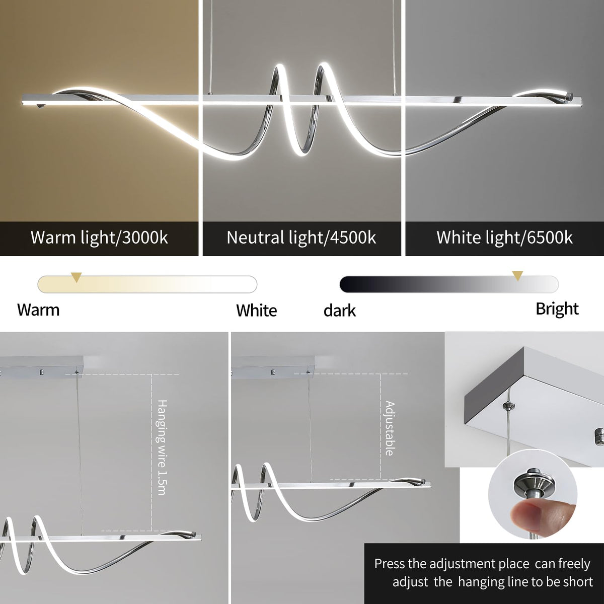 Modern Ceiling Chandelier Light (Aa / 47IN)