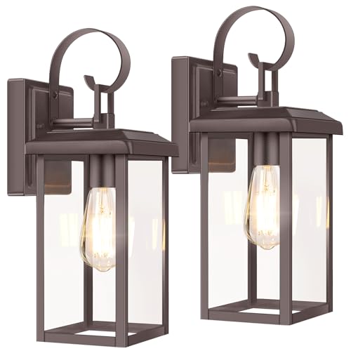 2 Pack 15" Outdoor Wall Light Fixtures (Brown / 15")