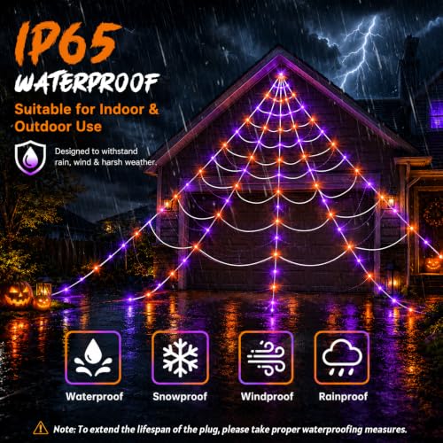 Halloween Spider Web Light Decorations