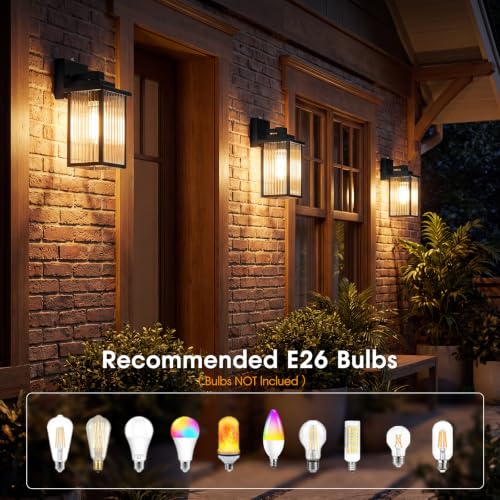 15 Inch Dusk to Dawn Outdoor Wall Light (Black / 15''-1 Pack)