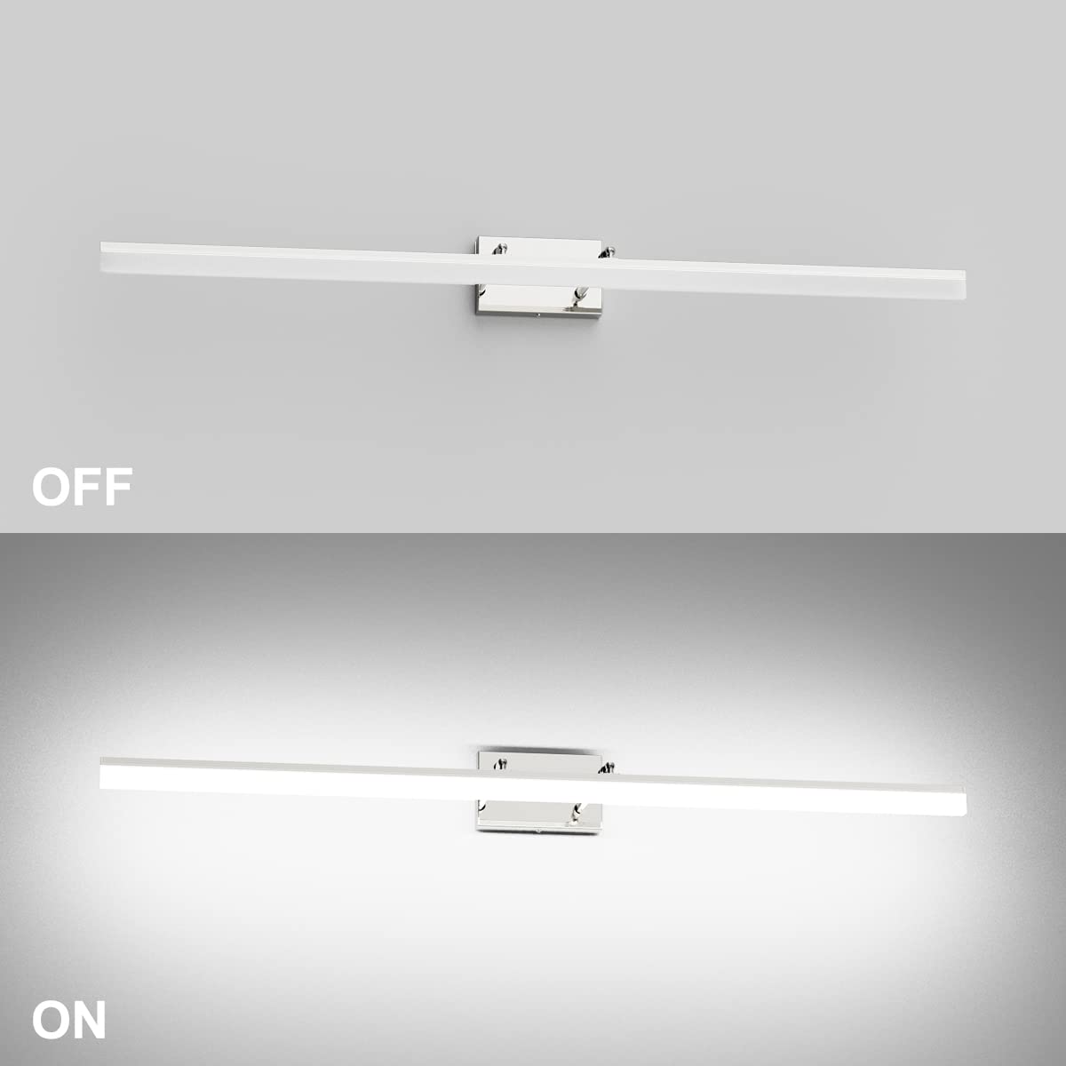 48 inch LED Vanity Lights Adjustable Bathroom Wall Light Fixtures Bathroom Lighting Fixture Over Mirror Chrome Modern Vanity Lighting 5500K (Chrome / 47.2 in)