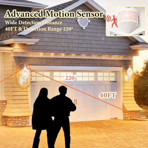 Porch Lights Outdoor Motion Sensor Wall Sconce Anti (White / Standard - 1 Pack)