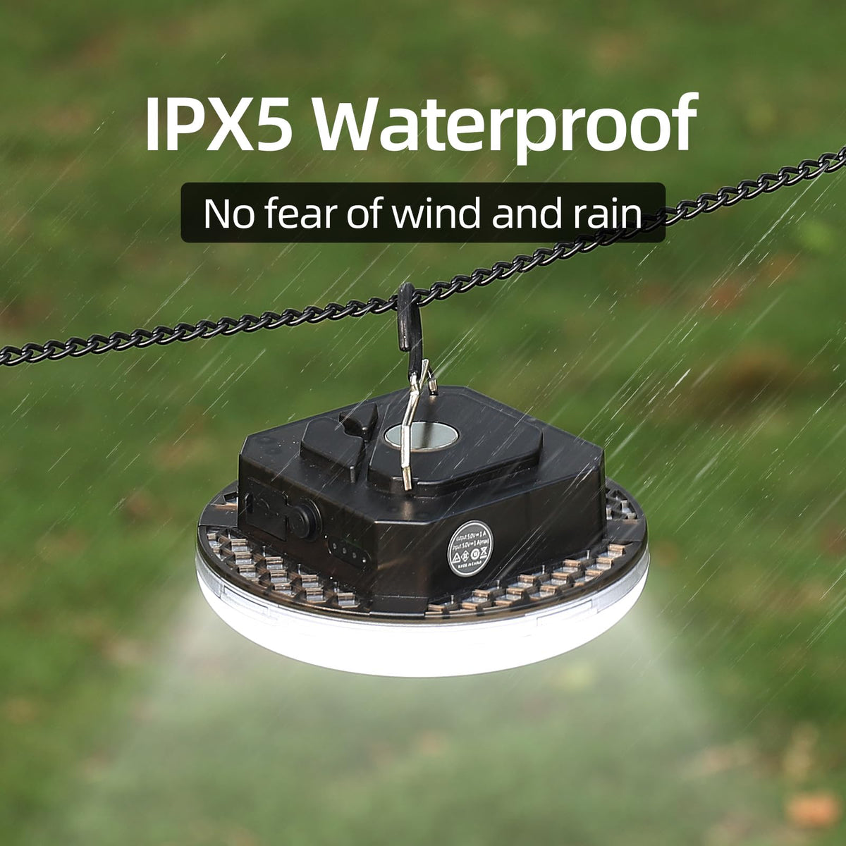 Transparent Portable Rechargeable LED Camping Lights (Black / 40W)