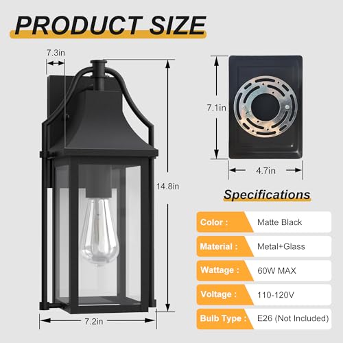 Lrge Size Dusk to Dawn Outdoor Wall Light