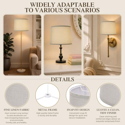 Drum Lamp Shades Set of 2 (Grey)