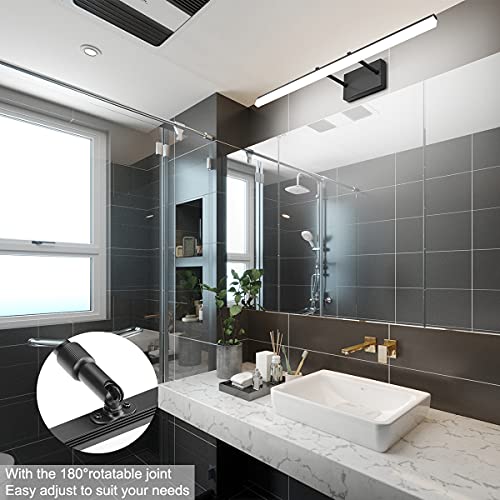 31.5 inch Modern Black Vanity Light Adjustable Bathroom Light Fixtures Over Mirror Rotatable Vanity Lighting 5500K (Black / 31.5 in)