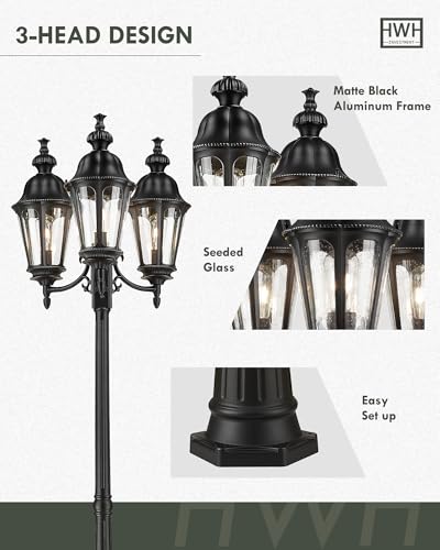 HWH 98 Inch Outdoor Lamp Post Light