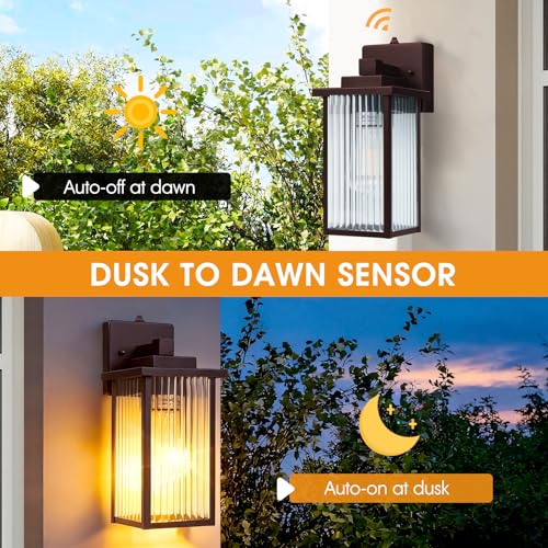 13" Bronze Dusk to Dawn Outdoor Light (Oil-Rubbed Bronze / 13''-1 Pack)