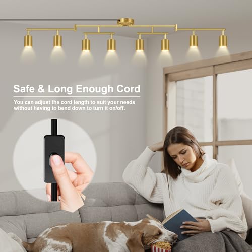 Plug in Track Lighting LED (8-Light Track Light(Gold))