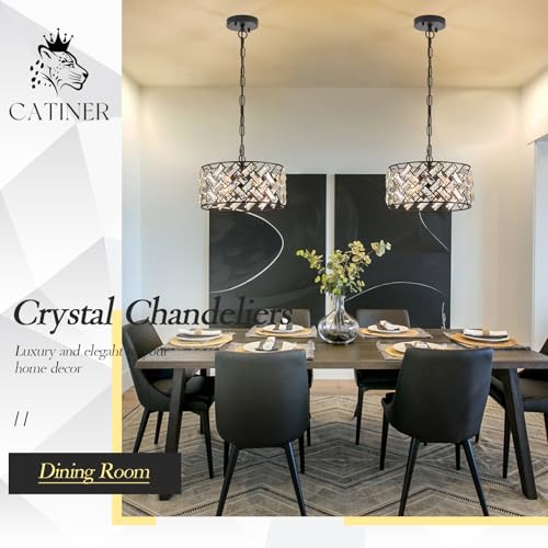 12" Black Crystal Chandelier (Small Black)