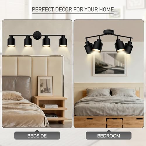 4 Light Led Track Lighting (4 light Black)