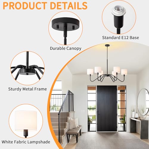 Modern 6 Light Chandelier