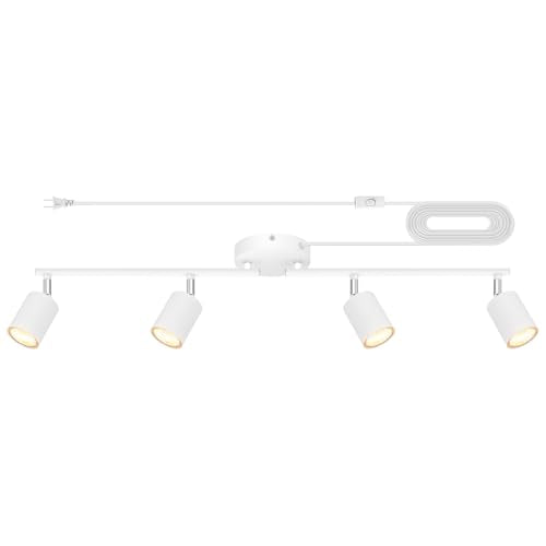Plug in Track Lighting LED (4-Light Track Light(White))