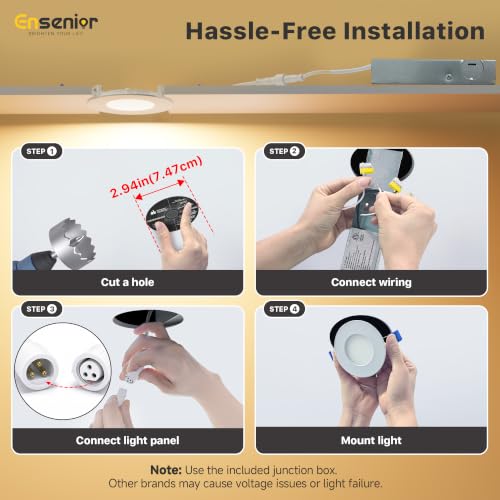 12 Pack Canless LED Recessed Ceiling Light