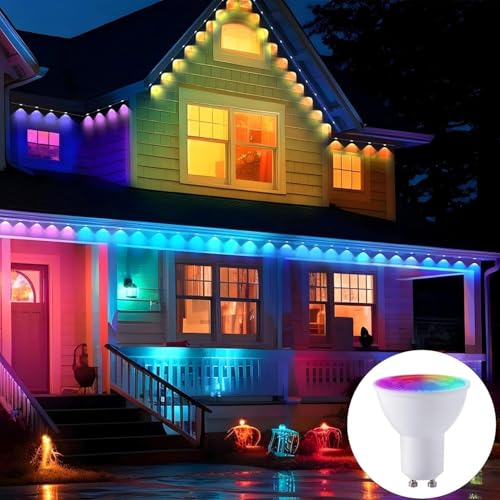 Plug in H Type LED Track Lighting Kits Dimmable RGB Ceiling Fixtures (White RGB)