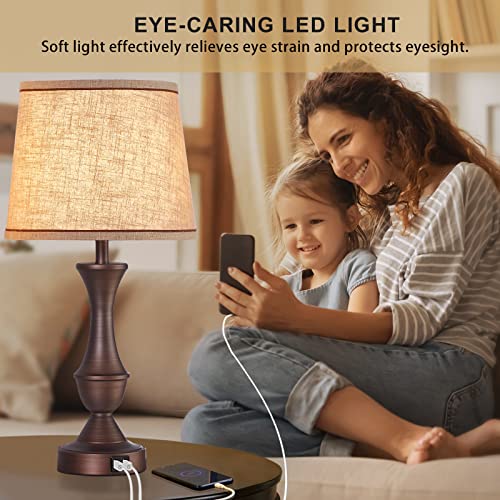 Touch Table Lamps Set of 2 (Brown / 22in)